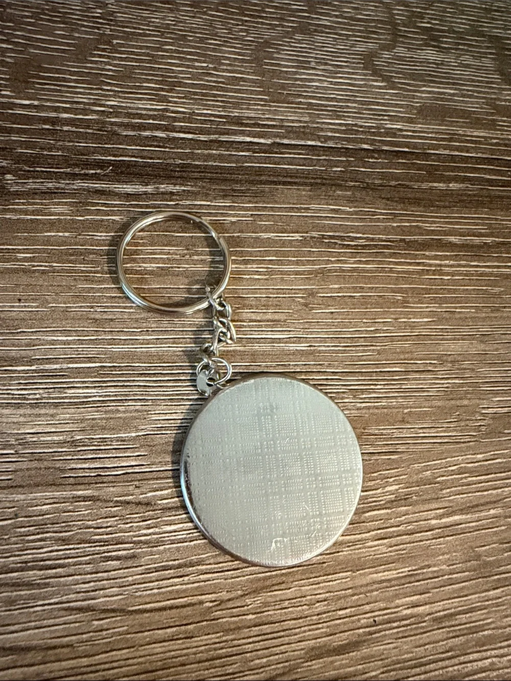 Silvertone Key Ring with Pink Mandala Print Keychain Keyring Key Chain Fob NEW